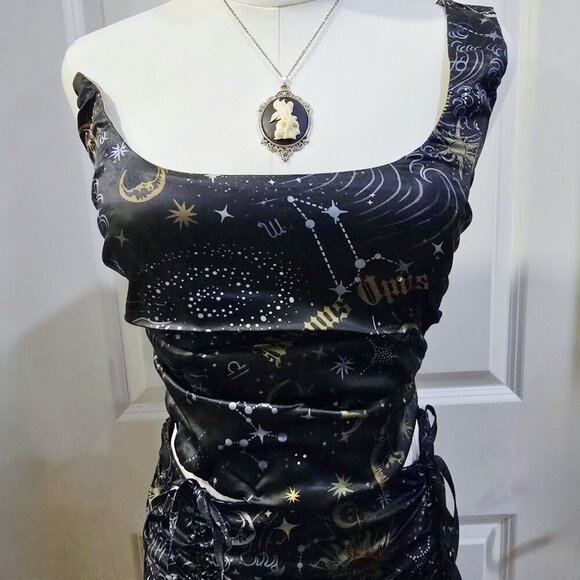 Horoscopez ✦ Starry Night Skirt Set ✦ One-Shoulder Bustier Celestial Midi Skirt - Picture 5 of 16
